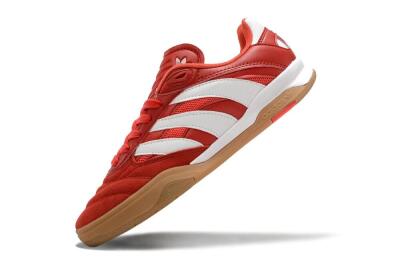 Unisex Adidas Predator Mundial IC Indoor & Futsal Low-Tops Football Shoes - Red/White/Brown