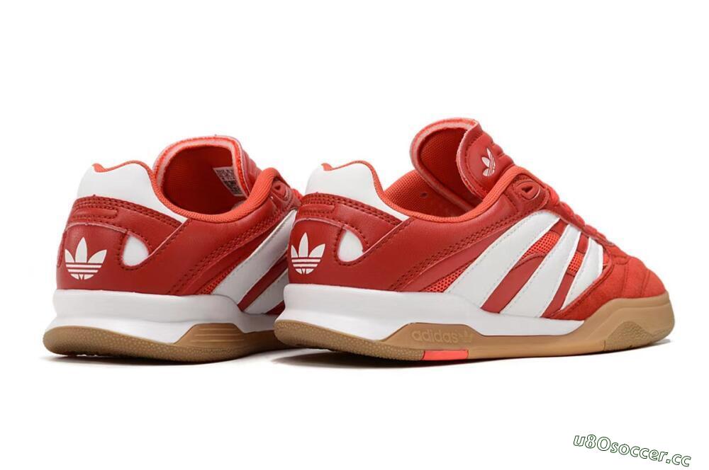 Unisex Adidas Predator Mundial IC Indoor & Futsal Low-Tops Football Shoes - Red/White/Brown 6