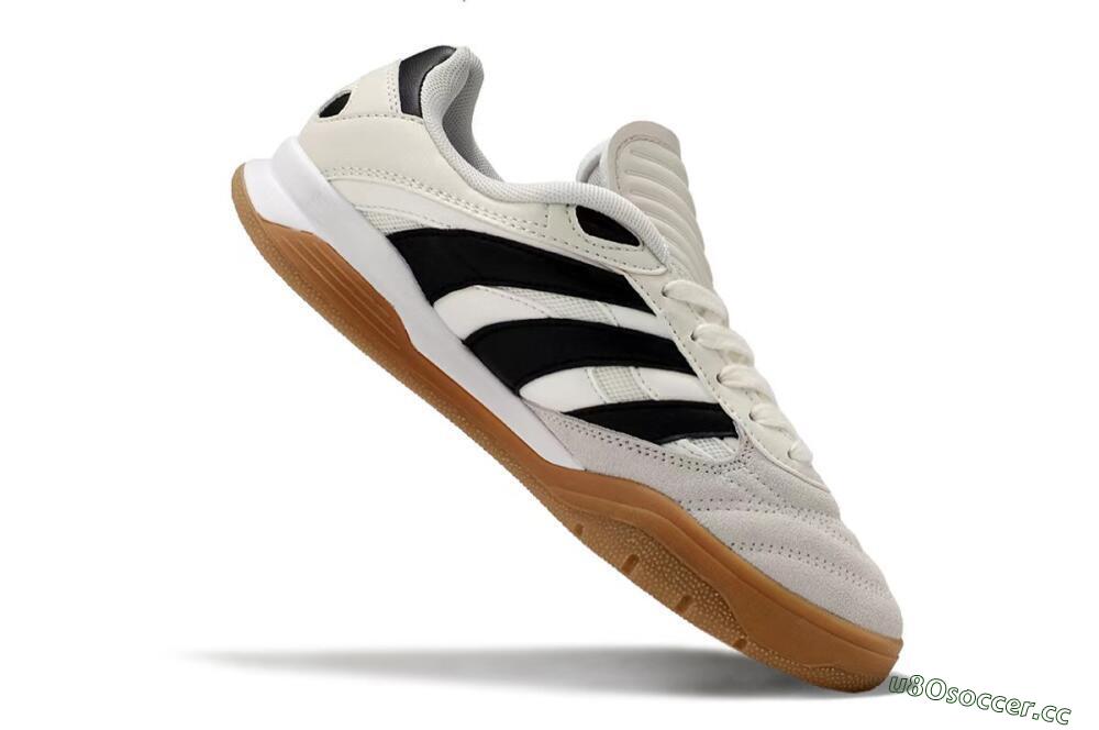 Unisex Adidas Predator Mundial IC Indoor & Futsal Low-Tops Football Shoes - Beige/Black/Brown 4