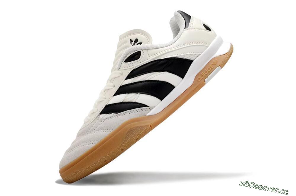 Unisex Adidas Predator Mundial IC Indoor & Futsal Low-Tops Football Shoes - Beige/Black/Brown 5