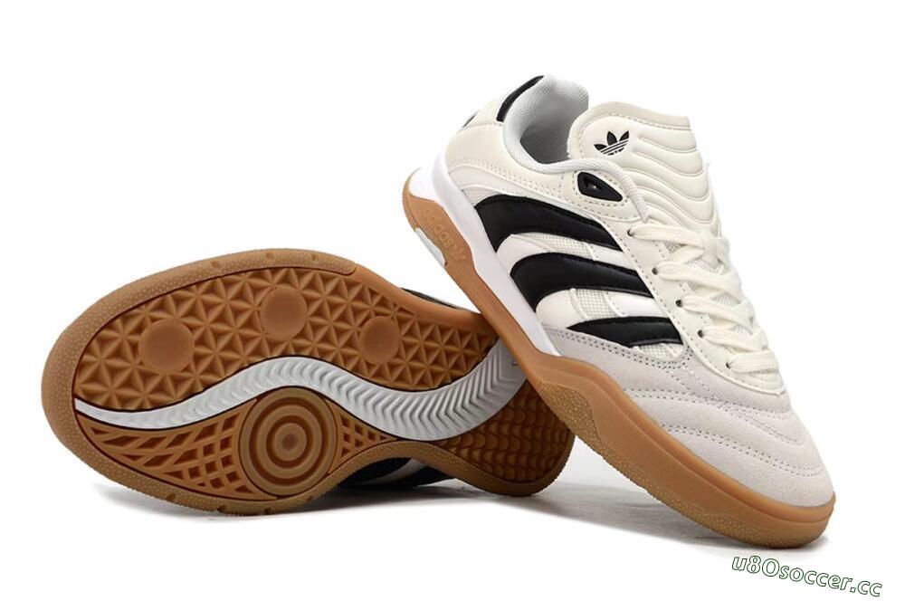 Unisex Adidas Predator Mundial IC Indoor & Futsal Low-Tops Football Shoes - Beige/Black/Brown 1