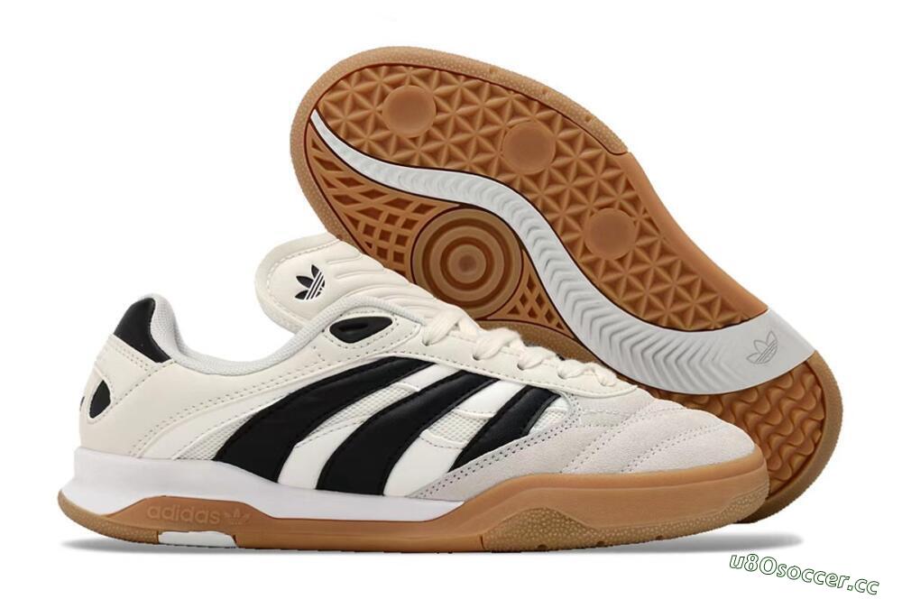 Unisex Adidas Predator Mundial IC Indoor & Futsal Low-Tops Football Shoes - Beige/Black/Brown 2