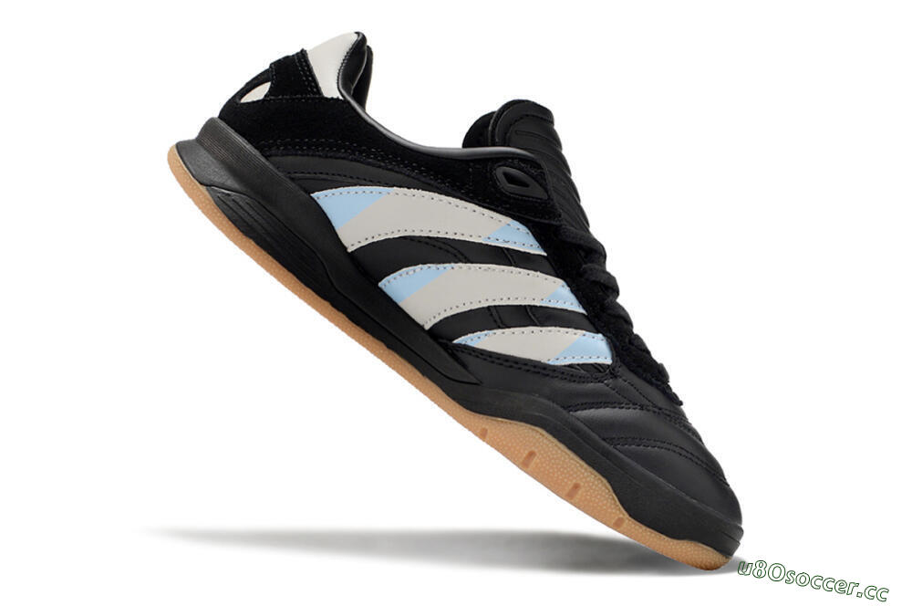 Unisex Adidas Predator Mundial IC Indoor & Futsal Low-Tops Football Shoes - Black/White/Blue 4