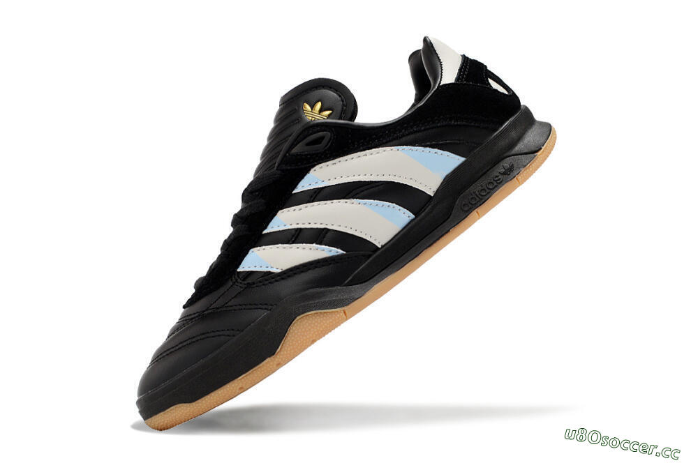 Unisex Adidas Predator Mundial IC Indoor & Futsal Low-Tops Football Shoes - Black/White/Blue 5