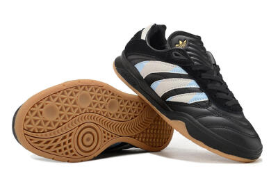 Unisex Adidas Predator Mundial IC Indoor & Futsal Low-Tops Football Shoes - Black/White/Blue