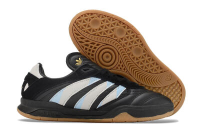 Unisex Adidas Predator Mundial IC Indoor & Futsal Low-Tops Football Shoes - Black/White/Blue