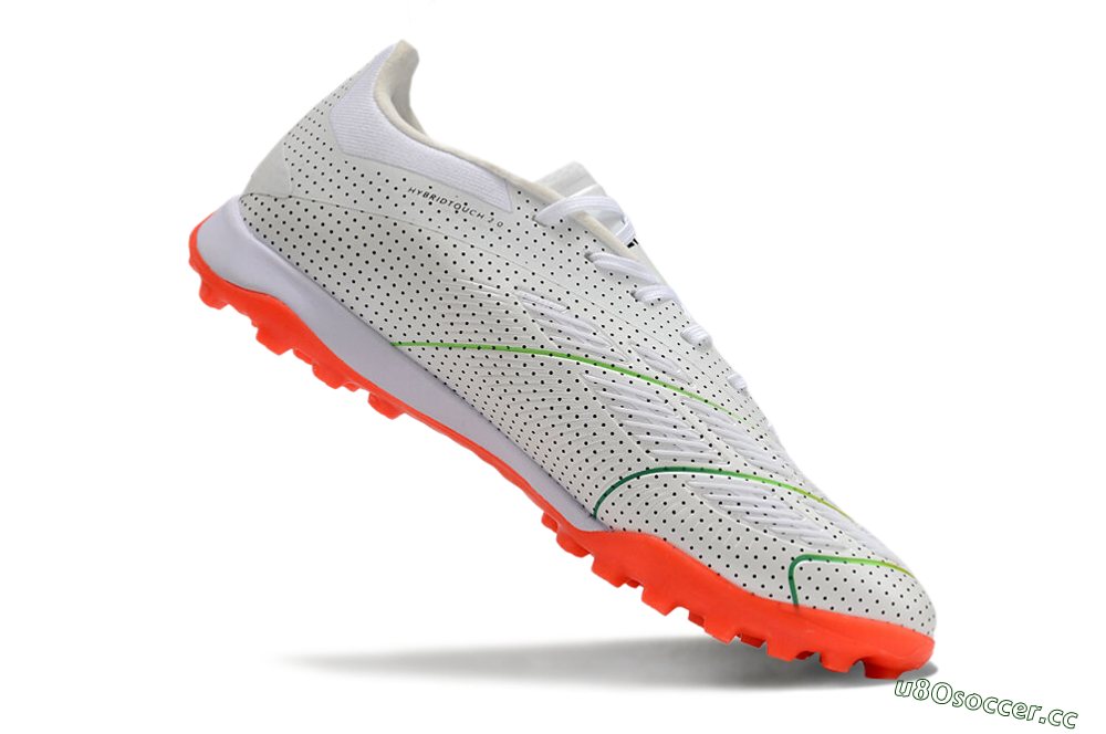 Men's Adidas Predator 24 Elite TF Artificial Turf Low-Tops Football Shoes - White/Silver/Red 4