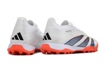 Men's Adidas Predator 24 Elite TF Artificial Turf Low-Tops Football Shoes - White/Silver/Red