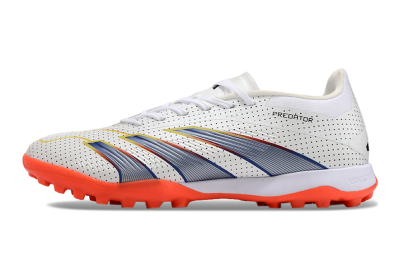 Men's Adidas Predator 24 Elite TF Artificial Turf Low-Tops Football Shoes - White/Silver/Red