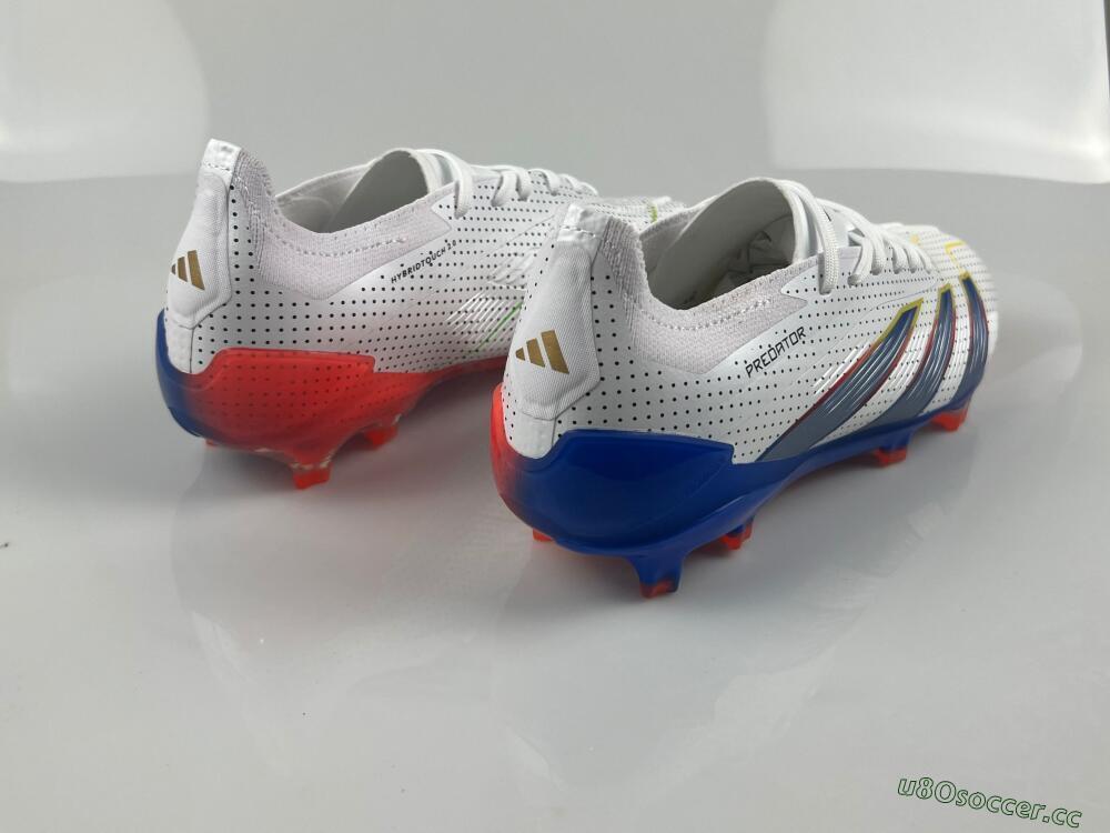 Men's Adidas Predator 24 Elite Euphoria FG Firm Ground Low-Tops Football Boots - White/Silver/Blue