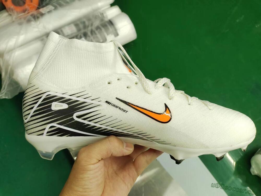 Women's Nike Air Zoom Mercurial Superfly 10 Elite FG Firm Ground High-Tops Football Boots - White/Orange/Black