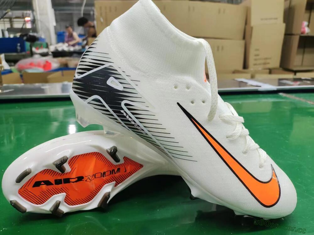 Women's Nike Air Zoom Mercurial Superfly 10 Elite FG Firm Ground High-Tops Football Boots - White/Orange/Black
