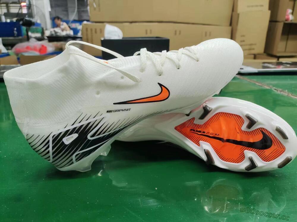 Women's Nike Air Zoom Mercurial Superfly 10 Elite FG Firm Ground High-Tops Football Boots - White/Orange/Black