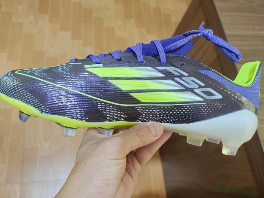 Men's Adidas F50 Adizero FG Firm Ground Low-Tops Football Boots - Purple/Yellow/White