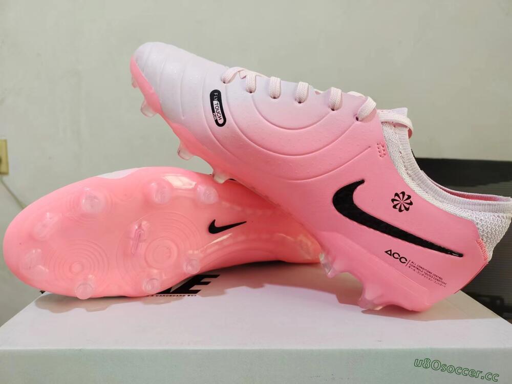 Men's Nike Tiempo Legend 10 Elite FG Firm Ground Low-Tops Football Boots - Pink/Black