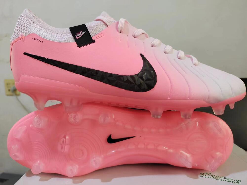 Men's Nike Tiempo Legend 10 Elite FG Firm Ground Low-Tops Football Boots - Pink/Black