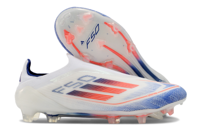 Men's Adidas F50 Elite Laceless FG Firm Ground Low-Tops Football Boots - Blue/Red/Beige