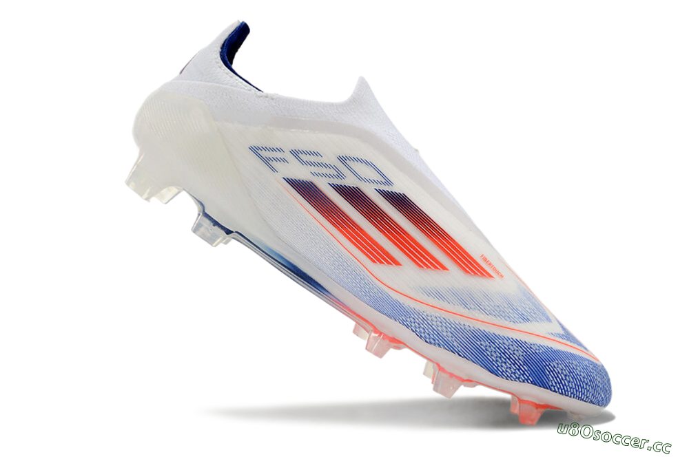 Men's Adidas F50 Elite Laceless FG Firm Ground Low-Tops Football Boots - Blue/Red/Beige 4