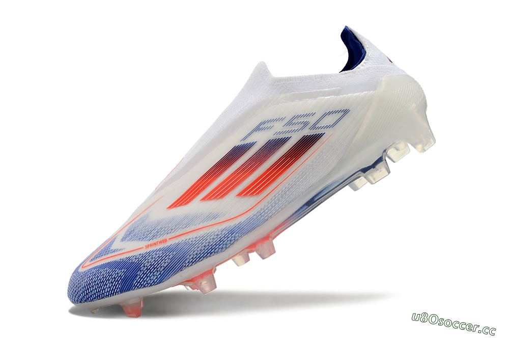Men's Adidas F50 Elite Laceless FG Firm Ground Low-Tops Football Boots - Blue/Red/Beige 5
