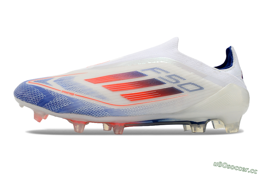 Men's Adidas F50 Elite Laceless FG Firm Ground Low-Tops Football Boots - Blue/Red/Beige 0