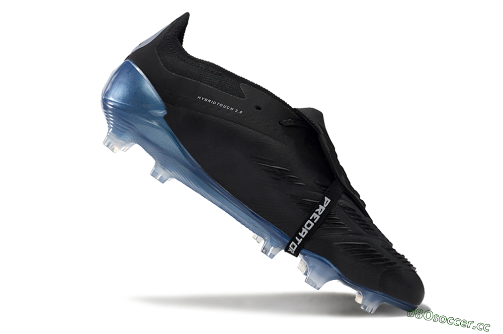 Men's Adidas Predator Elite Tongue FG Firm Ground Low-Tops Football Boots - Black/Silver/Blue 4