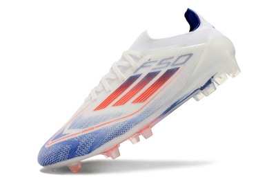 Men's Adidas F50 Elite FG Firm Ground Low-Tops Football Boots - Blue/Red/Beige