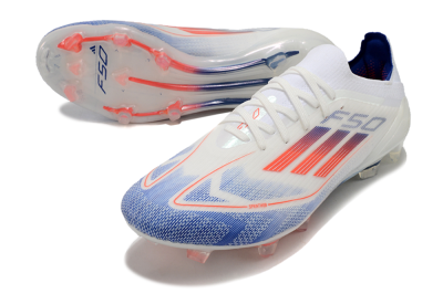 Men's Adidas F50 Elite FG Firm Ground Low-Tops Football Boots - Blue/Red/Beige