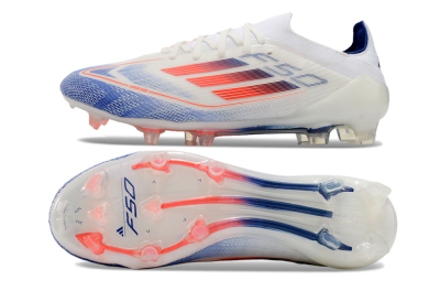 Men's Adidas F50 Elite FG Firm Ground Low-Tops Football Boots - Blue/Red/Beige