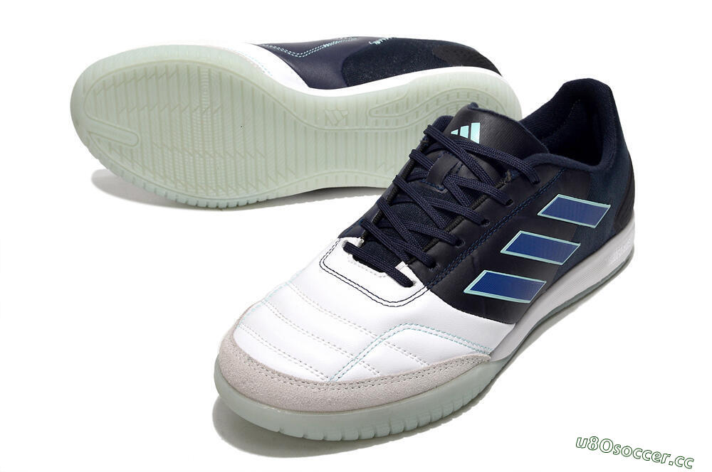 Men's Adidas Top Sala Competition IC Indoor & Futsal Low-Tops Football Shoes - White/Black/Blue 3