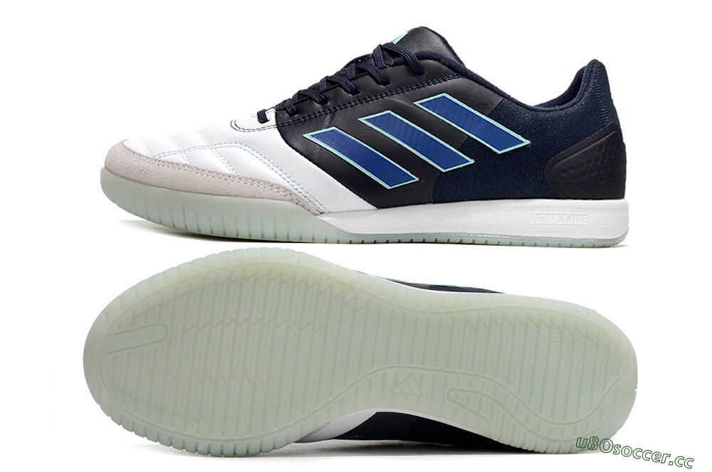 Men's Adidas Top Sala Competition IC Indoor & Futsal Low-Tops Football Shoes - White/Black/Blue 1
