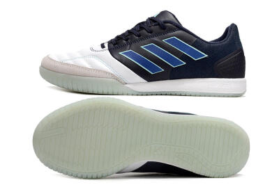 Men's Adidas Top Sala Competition IC Indoor & Futsal Low-Tops Football Shoes - White/Black/Blue