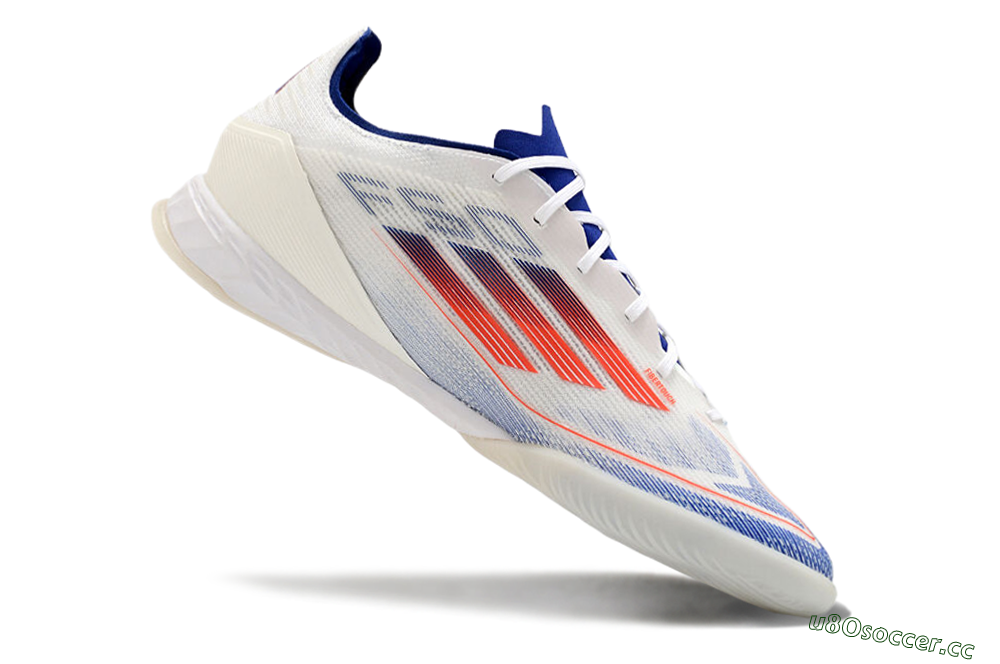 Men's Adidas F50 Pro IC Indoor & Futsal Low-Tops Football Shoes - Blue/Red/Beige 4
