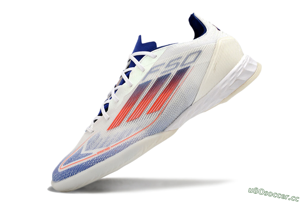 Men's Adidas F50 Pro IC Indoor & Futsal Low-Tops Football Shoes - Blue/Red/Beige 5
