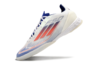 Men's Adidas F50 Pro IC Indoor & Futsal Low-Tops Football Shoes - Blue/Red/Beige