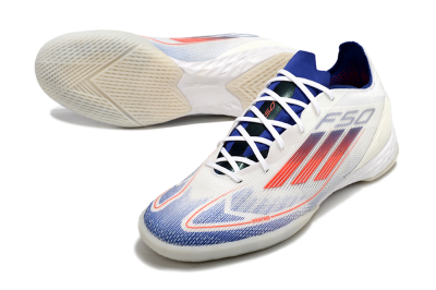 Men's Adidas F50 Pro IC Indoor & Futsal Low-Tops Football Shoes - Blue/Red/Beige