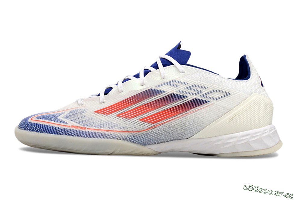 Men's Adidas F50 Pro IC Indoor & Futsal Low-Tops Football Shoes - Blue/Red/Beige 0