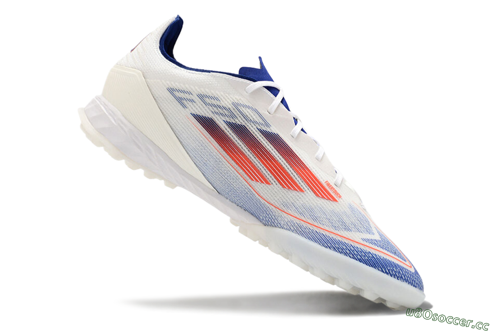 Men's Adidas F50 Pro TF Artificial Turf Low-Tops Football Shoes - Blue/Red/Beige 4
