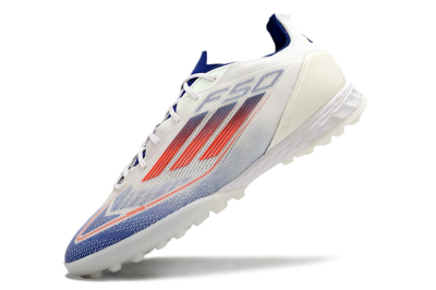 Men's Adidas F50 Pro TF Artificial Turf Low-Tops Football Shoes - Blue/Red/Beige