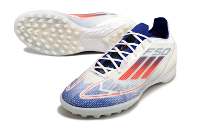 Men's Adidas F50 Pro TF Artificial Turf Low-Tops Football Shoes - Blue/Red/Beige