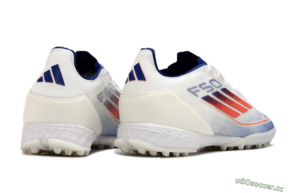 Men's Adidas F50 Pro TF Artificial Turf Low-Tops Football Shoes - Blue/Red/Beige 6