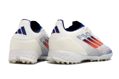 Men's Adidas F50 Pro TF Artificial Turf Low-Tops Football Shoes - Blue/Red/Beige