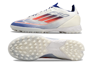 Men's Adidas F50 Pro TF Artificial Turf Low-Tops Football Shoes - Blue/Red/Beige