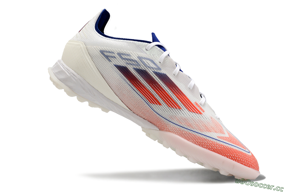 Men's Adidas F50 Pro TF Artificial Turf Low-Tops Football Shoes - Blue/Red/Beige 4