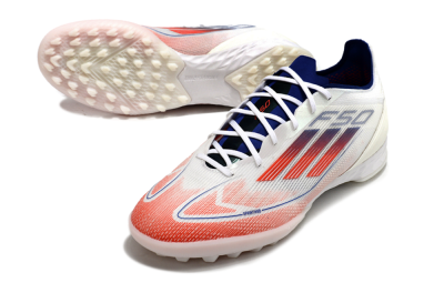 Men's Adidas F50 Pro TF Artificial Turf Low-Tops Football Shoes - Blue/Red/Beige