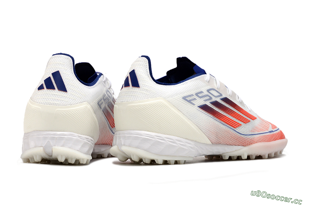 Men's Adidas F50 Pro TF Artificial Turf Low-Tops Football Shoes - Blue/Red/Beige 6