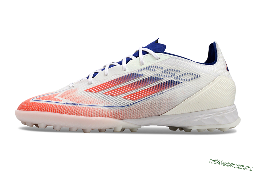 Men's Adidas F50 Pro TF Artificial Turf Low-Tops Football Shoes - Blue/Red/Beige 0