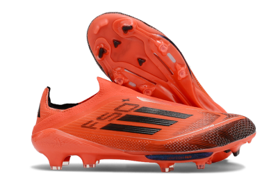 Men's Adidas F50 Lightstrike Pro Laceless FG Firm Ground Low-Tops Football Boots - Red/Black/White