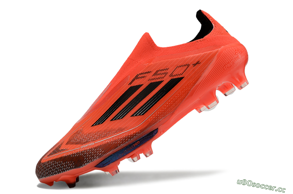 Men's Adidas F50 Lightstrike Pro Laceless FG Firm Ground Low-Tops Football Boots - Red/Black/White 5
