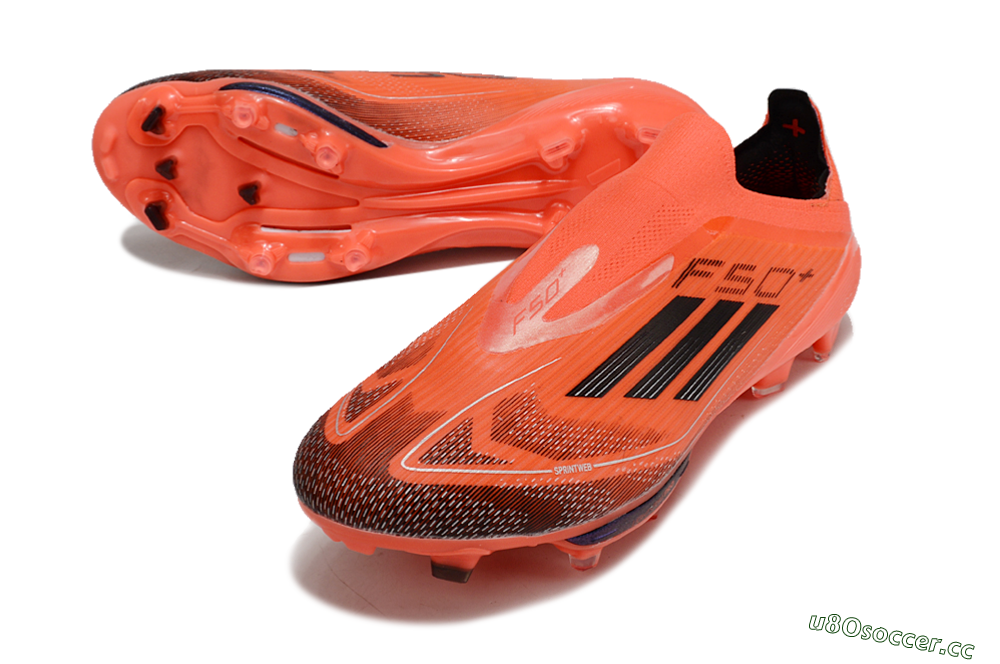 Men's Adidas F50 Lightstrike Pro Laceless FG Firm Ground Low-Tops Football Boots - Red/Black/White 3