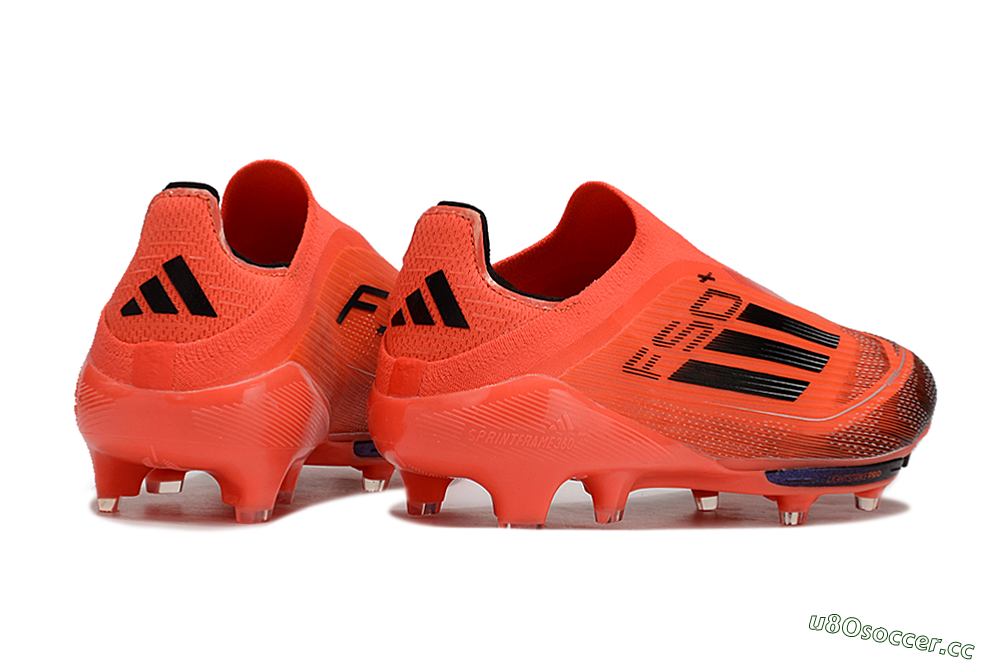 Men's Adidas F50 Lightstrike Pro Laceless FG Firm Ground Low-Tops Football Boots - Red/Black/White 6